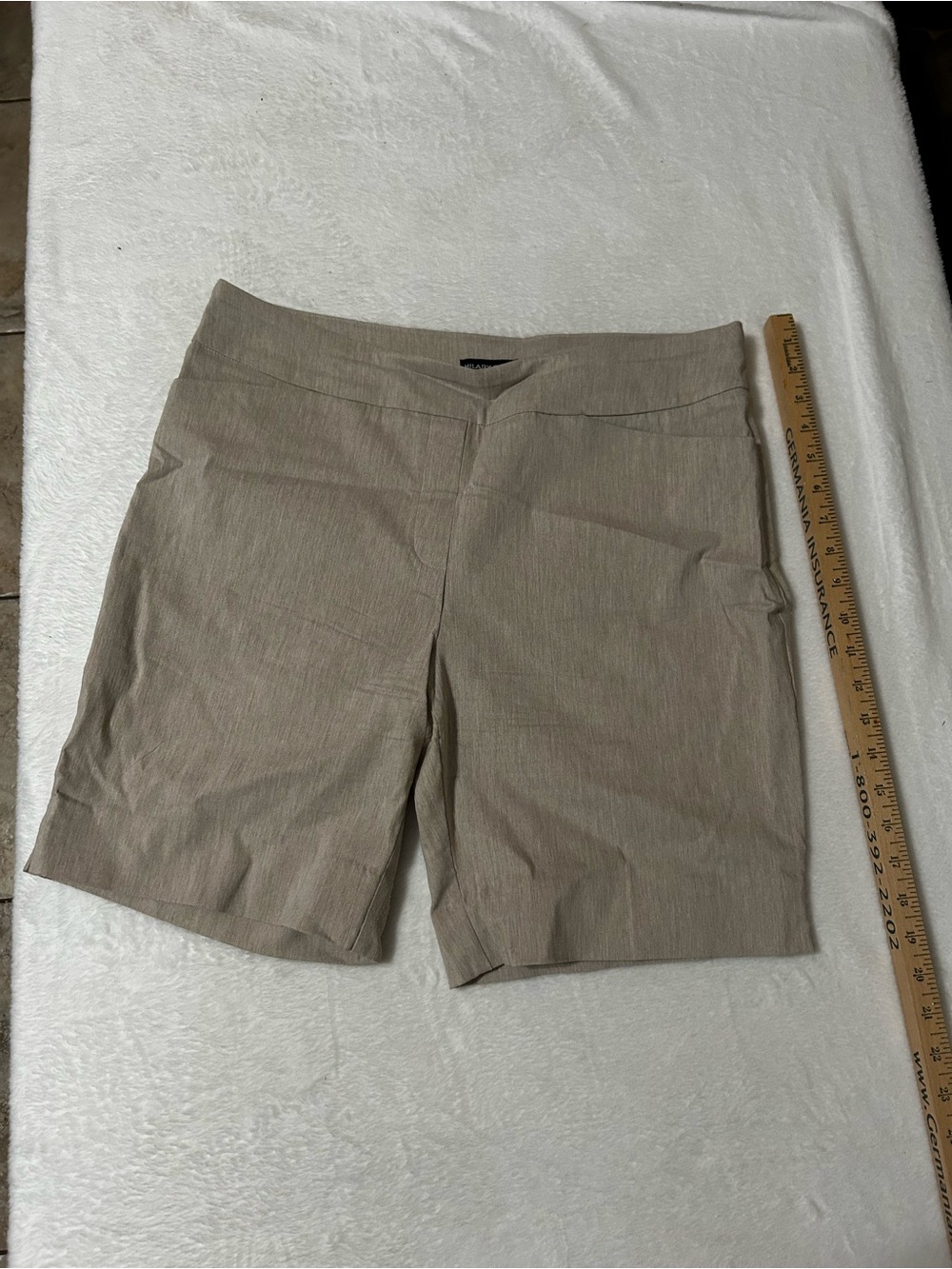 Hilary Radley Beige/Tan Stretch Bermuda Shorts